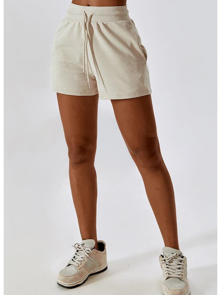 Drawstring Smocked Waist Sports Shorts - 808Lush