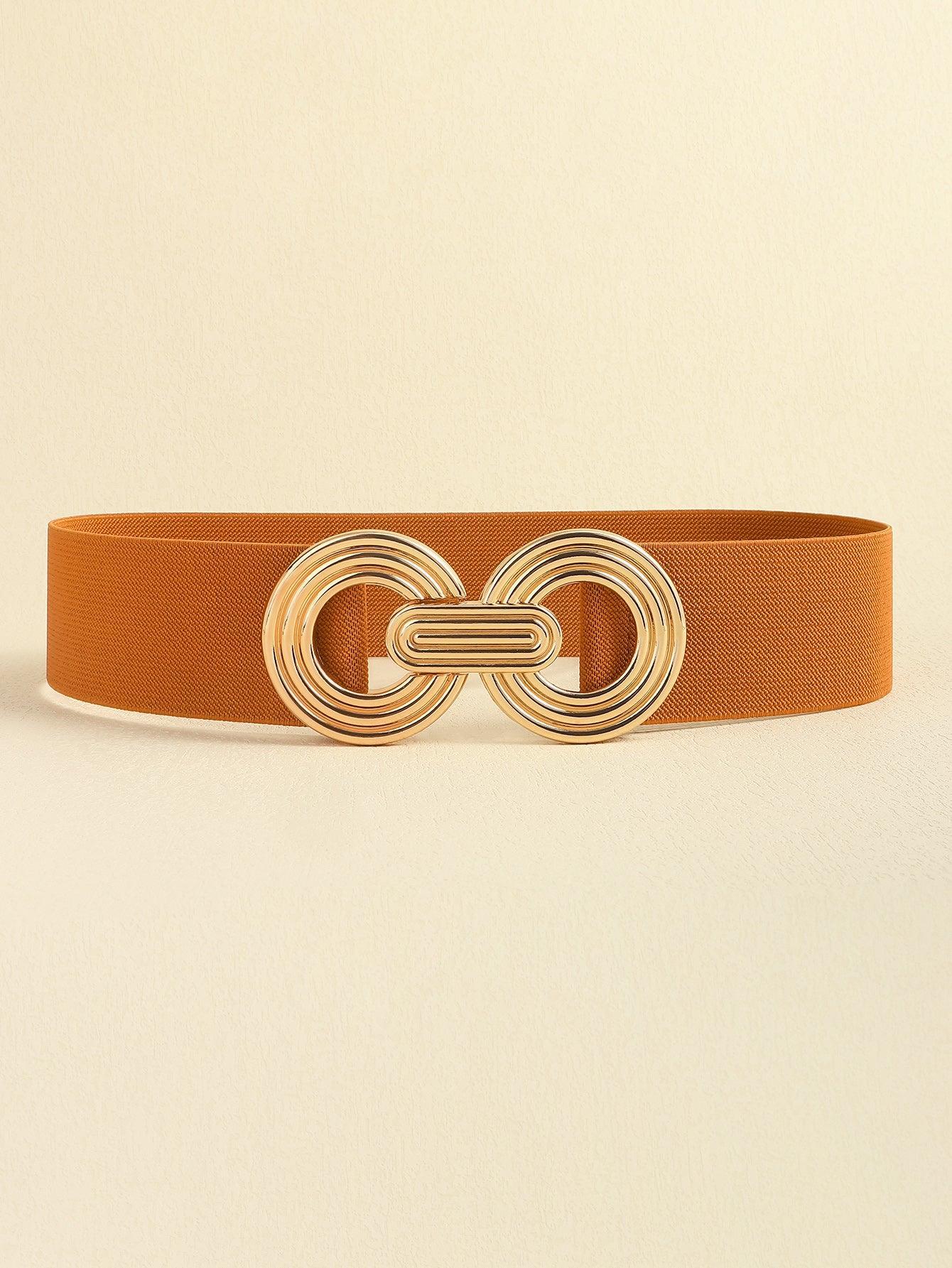 Geometric Buckle Elastic Wide Belt - 808Lush