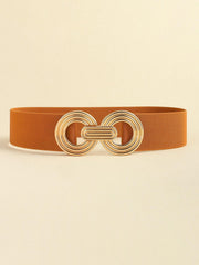 Geometric Buckle Elastic Wide Belt - 808Lush