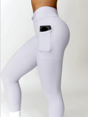 Twisted High Waist Active Pants with Pockets - 808Lush