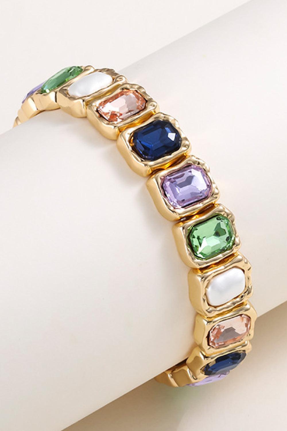 Glass Stone Alloy Bracelet - 808Lush