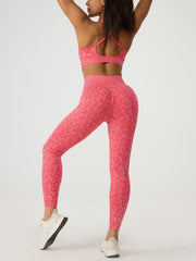 Leopard Crisscross Top and Leggings Active Set - 808Lush