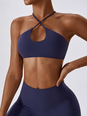 Cropped Halter Neck Sports Bra - 808Lush