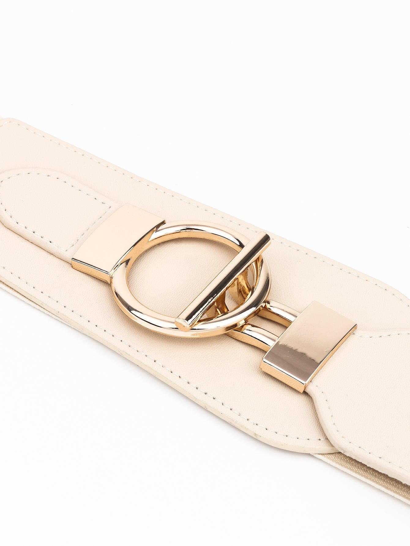 PU Elastic Wide Belt with Alloy Buckle - 808Lush