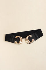 Zinc Alloy Buckle Elastic Wide Belt - 808Lush