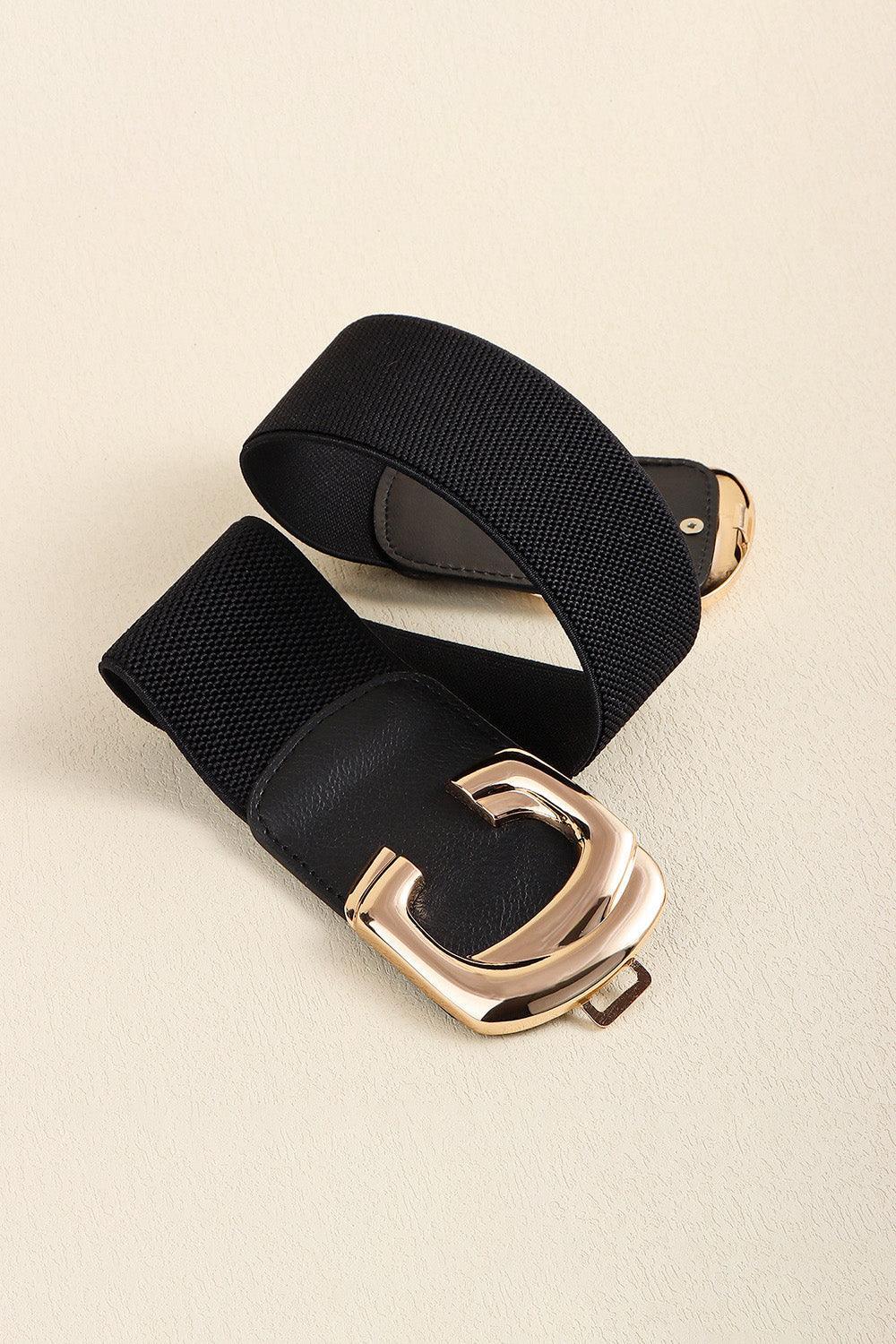 Zinc Alloy Buckle Elastic Wide Belt - 808Lush