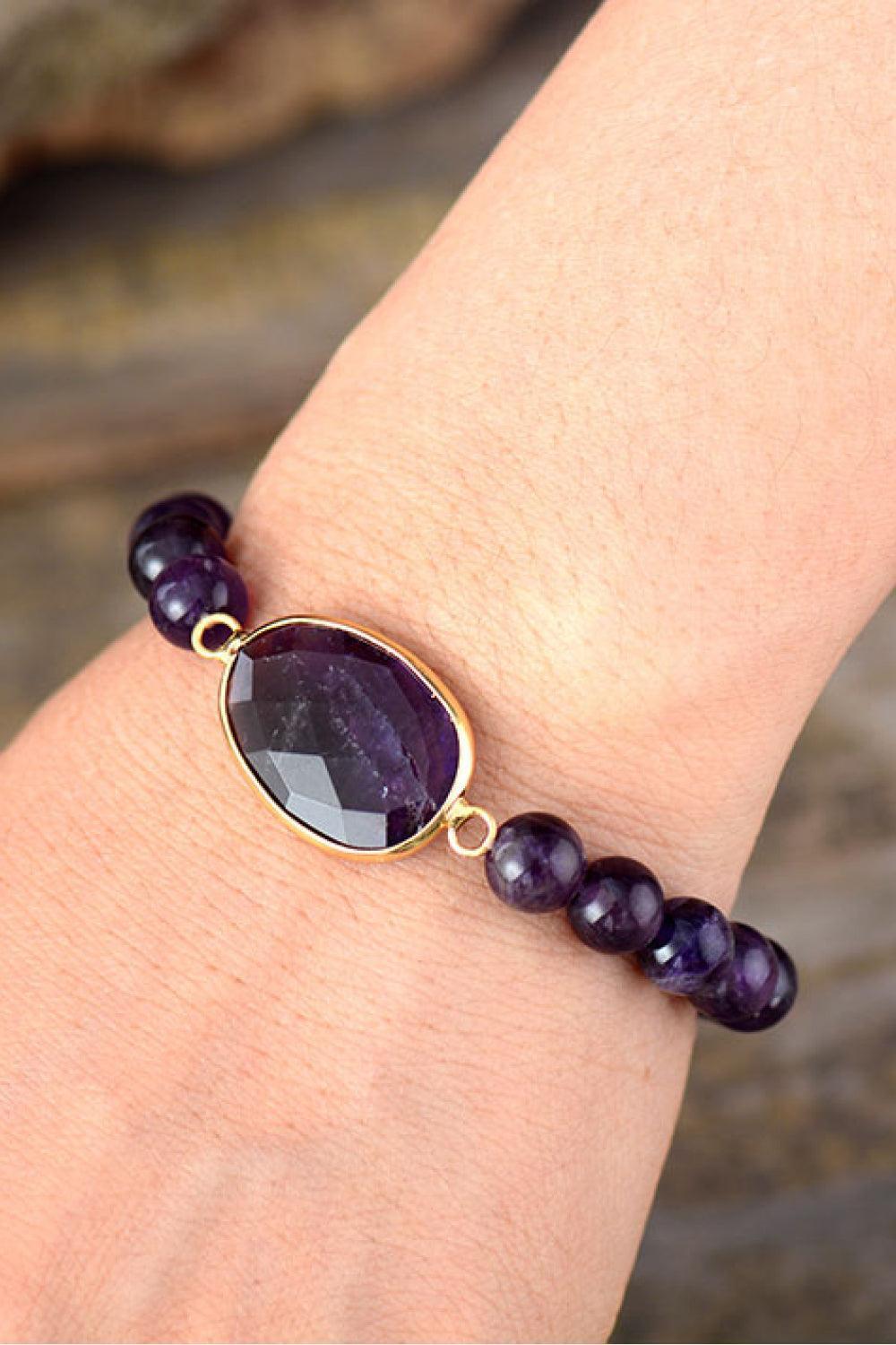 Handmade Amethyst Beaded Bracelet - 808Lush