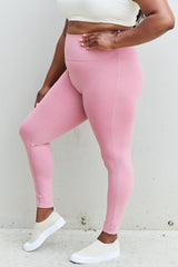 Zenana Fit For You Full Size High Waist Active Leggings in Light Rose - 808Lush