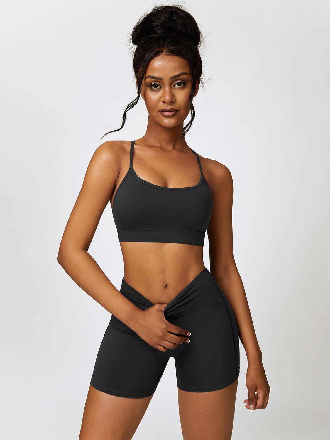 Sport Bra and Wide Waistband Shorts Set - 808Lush