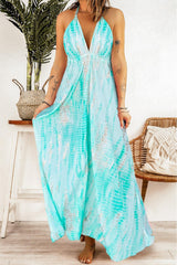 Tie-Dye Halter Neck Maxi Dress - 808Lush