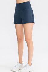 Wide Waistband Sports Shorts with Pockets