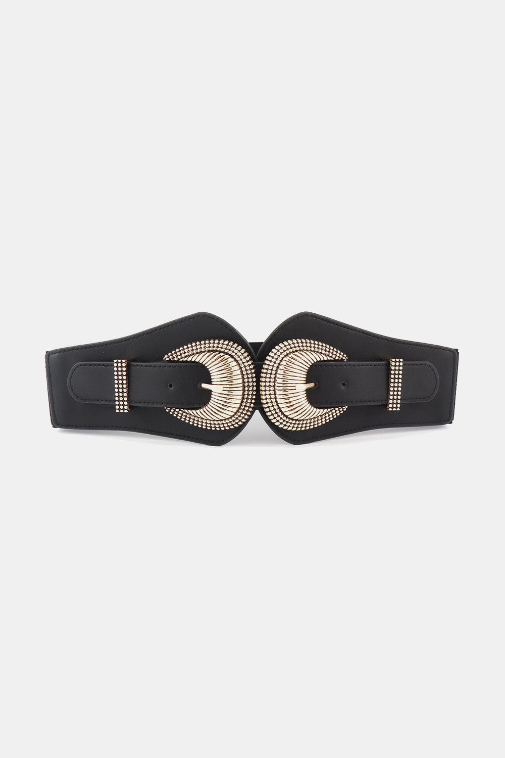 Shell Double Buckle Elastic Wide Belt - 808Lush