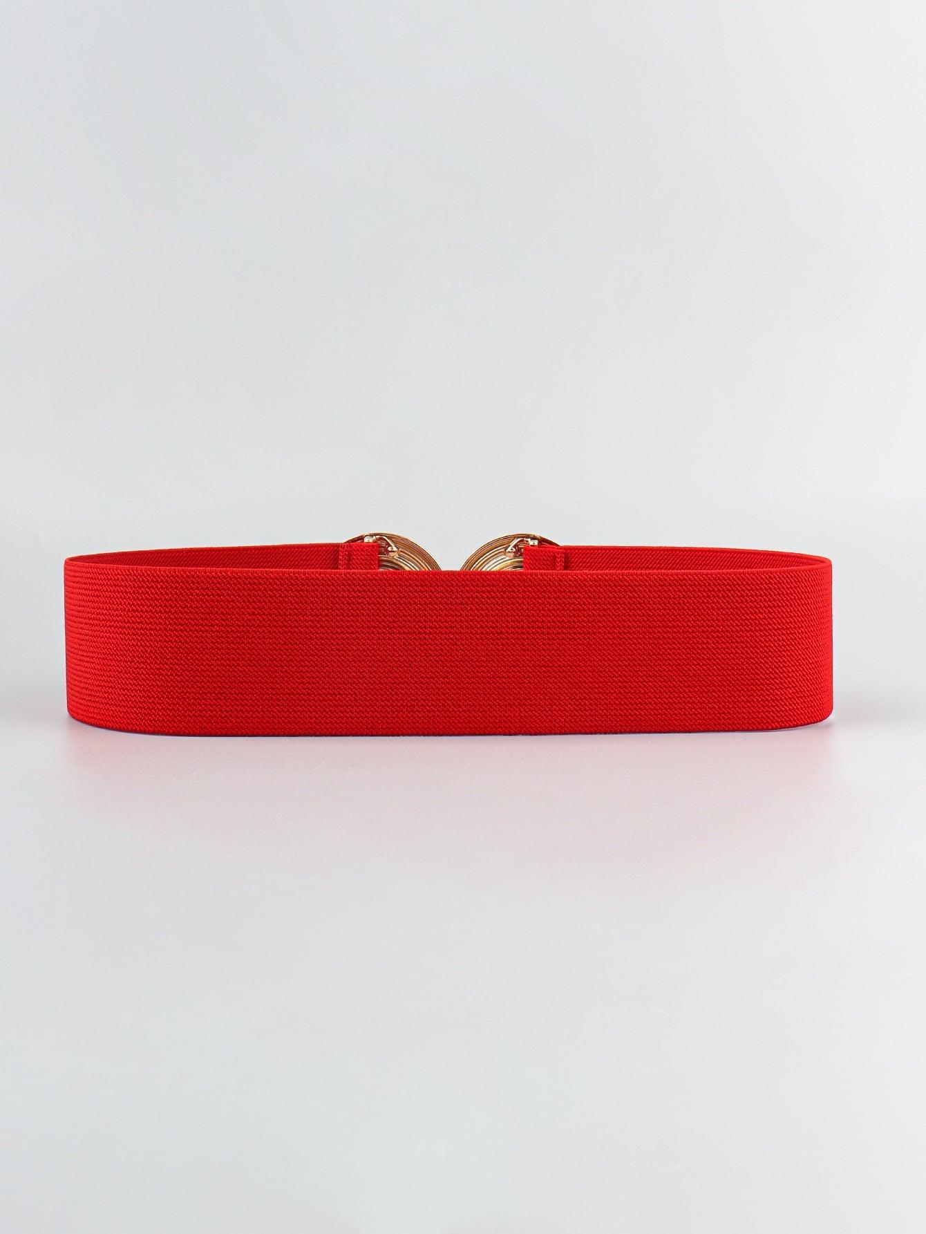 Geometric Buckle Elastic Wide Belt - 808Lush