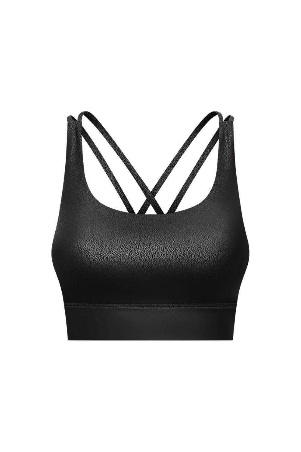 Crisscross Strappy Back Sports Bra - 808Lush