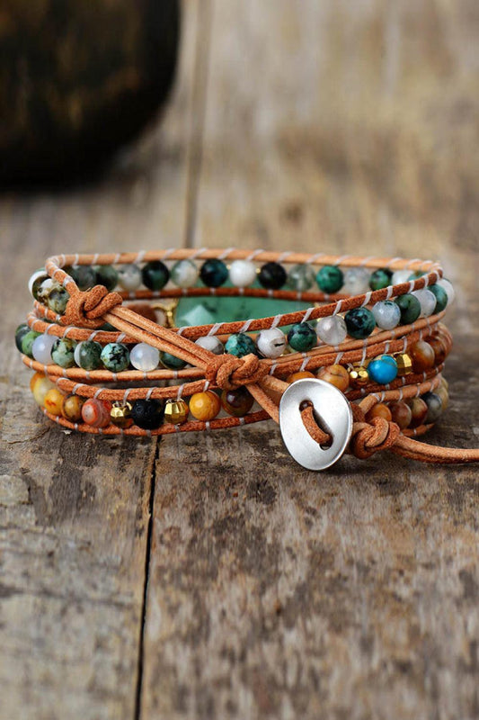 Natural Stone & Agate Layered Bracelet - 808Lush