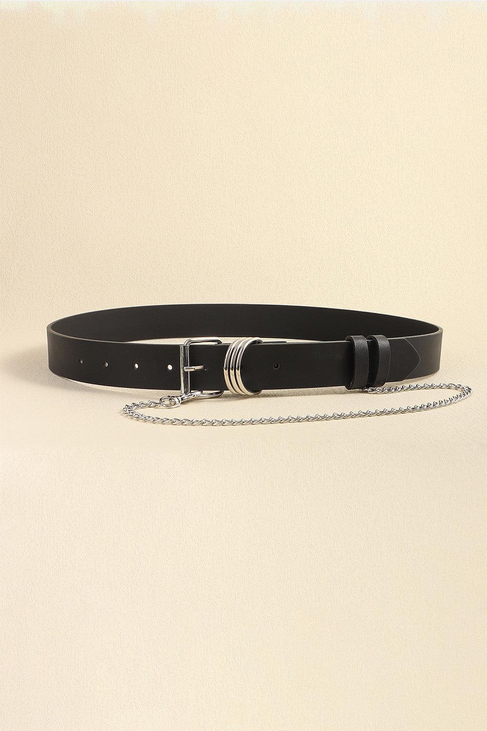 PU Leather Alloy Chain Belt - 808Lush