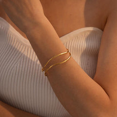 Minimalist Stainless Steel Cuff Bracelet - 808Lush