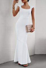 Cap Sleeve Scoop Neck Maxi Dress - 808Lush