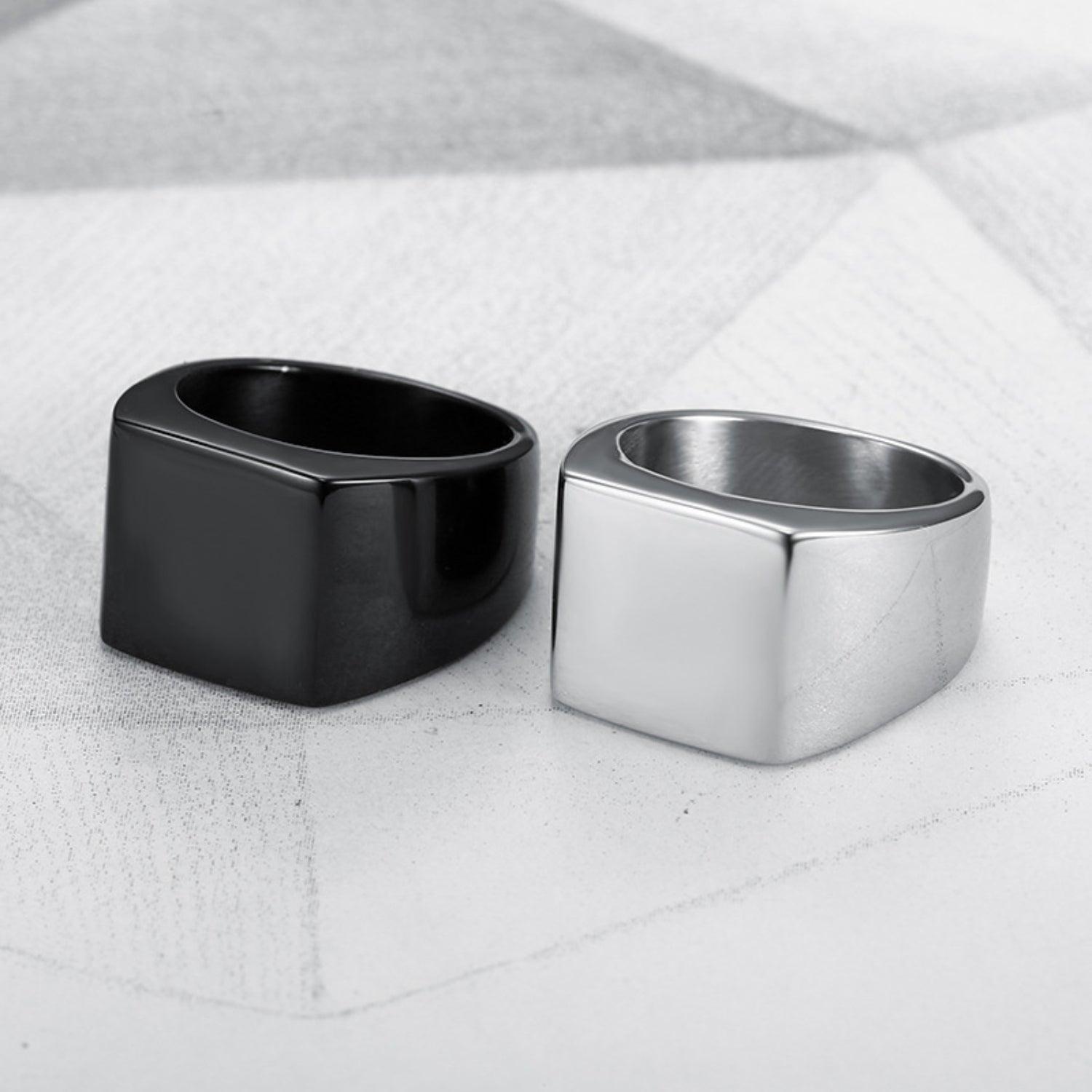 Square Titanium Steel Ring - 808Lush