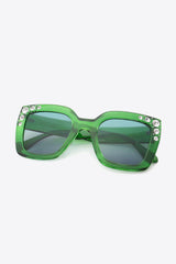 Inlaid Rhinestone Polycarbonate Sunglasses - 808Lush