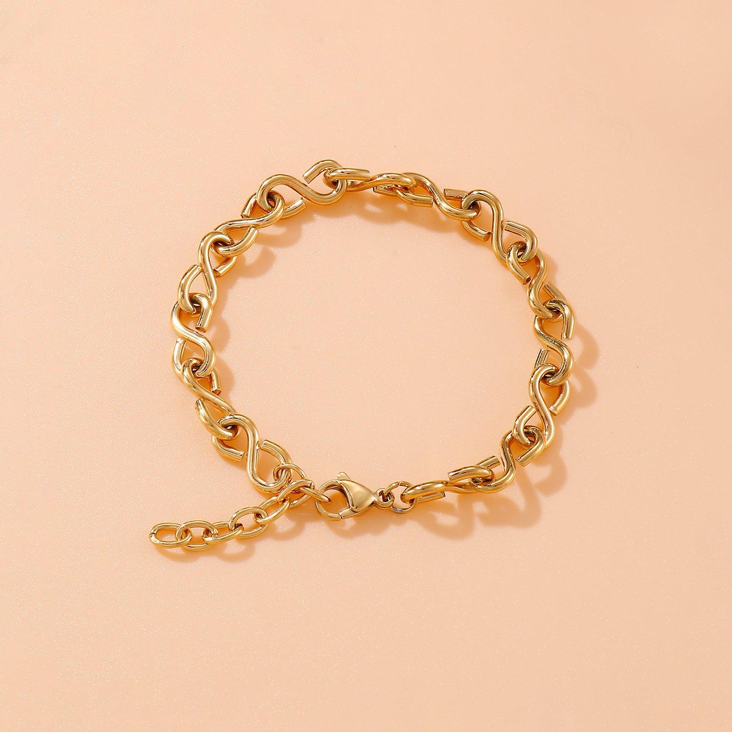 Stainless Steel Figure 8 Chain Link Bracelet - 808Lush