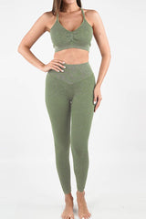 Ruched Spaghetti Strap Top and Pants Active Set - 808Lush