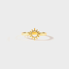 Sun Shape 18K Gold-Plated Ring - 808Lush