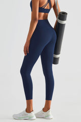 Wide Waistband Sports Leggings with Pockets - 808Lush