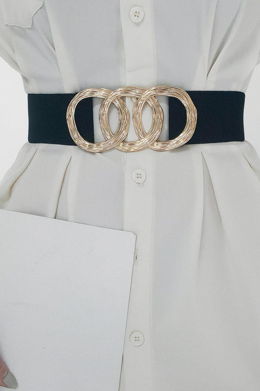 Zinc Alloy Buckle Elastic Wide Belt - 808Lush