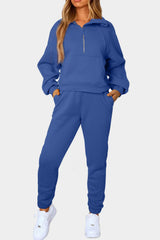 Half-Zip Sports Set with Pockets - 808Lush