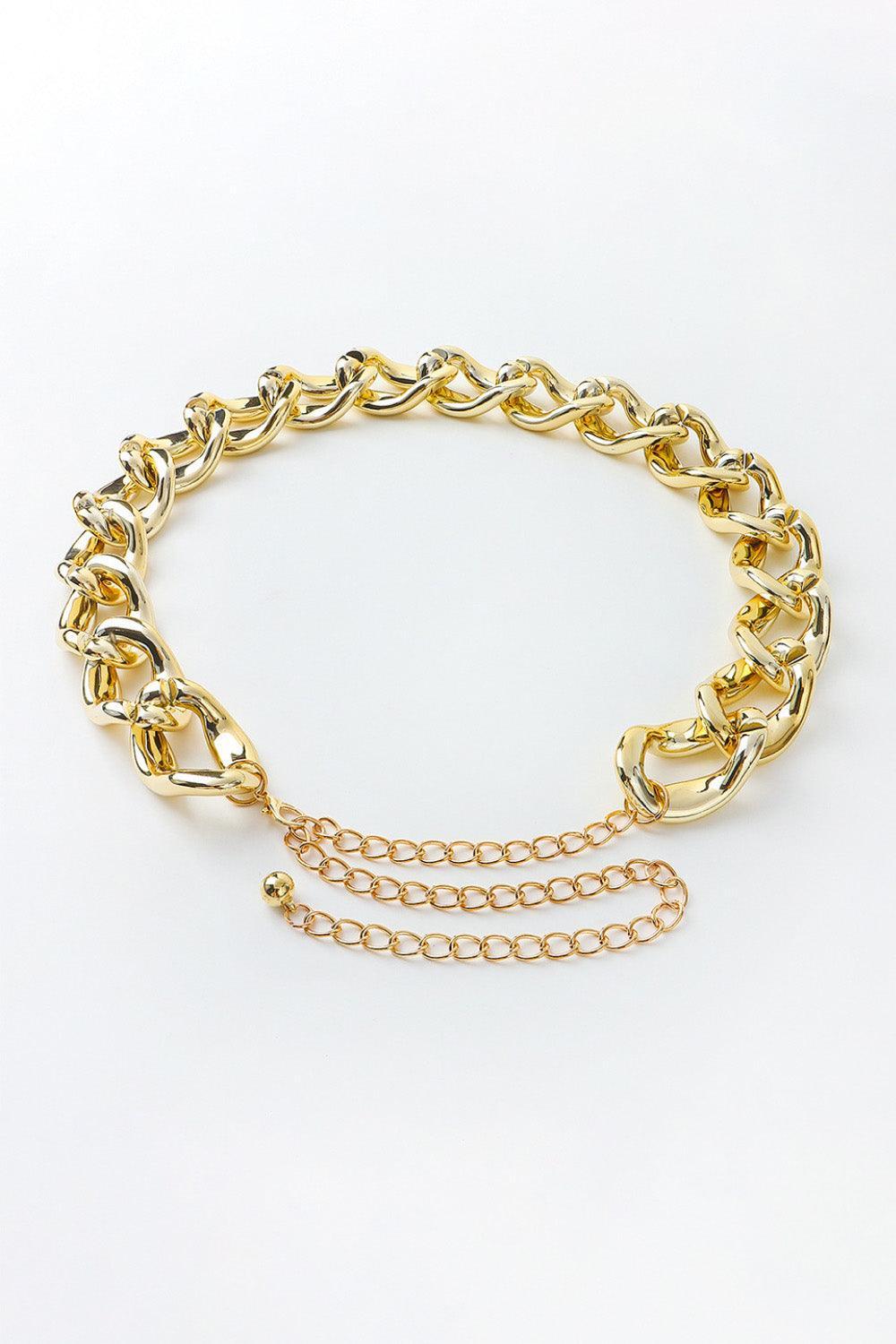 1.2" Width Acrylic Curb Chain Belt - 808Lush