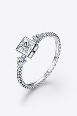 Moissanite Square Shape 925 Sterling Silver Ring - 808Lush