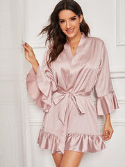 Women's Belted Robe Bathrobe Loungewear - 808Lush