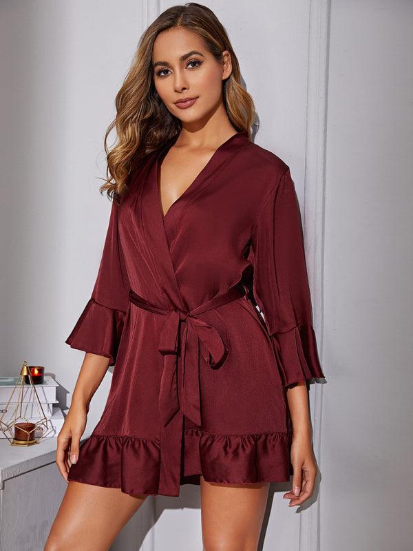 Women's Belted Robe Bathrobe Loungewear - 808Lush