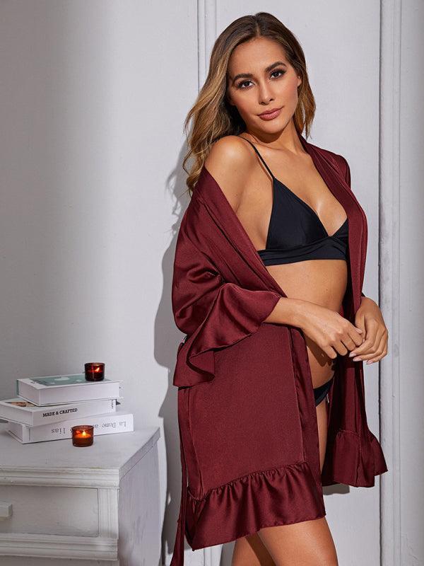 Women's Belted Robe Bathrobe Loungewear - 808Lush