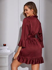 Women's Belted Robe Bathrobe Loungewear - 808Lush