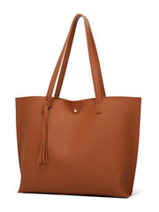 Tassel Zip Bag Large Capacity Shoulder Tote Bag - 808Lush