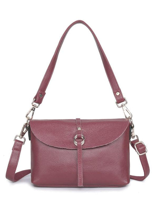 leather fashion simple bags small square bag shoulder crossbody bag - 808Lush