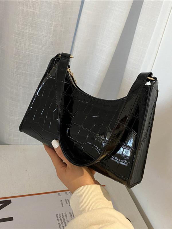 fashion embossed hand bag temperament stone pattern shoulder bag - 808Lush