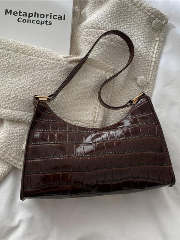 fashion embossed hand bag temperament stone pattern shoulder bag - 808Lush