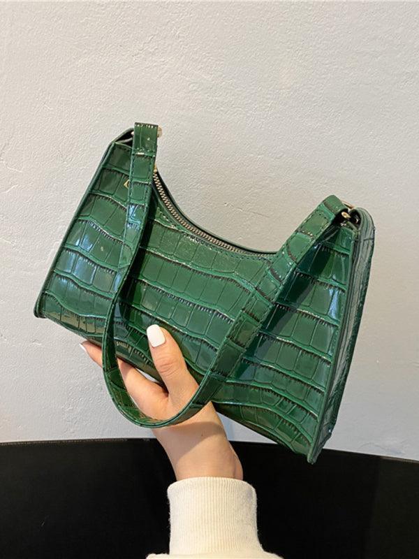 fashion embossed hand bag temperament stone pattern shoulder bag - 808Lush