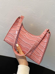 fashion embossed hand bag temperament stone pattern shoulder bag - 808Lush