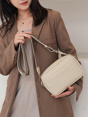 Solid color PU messenger bag women's small bag ladies shoulder bag small square bag - 808Lush