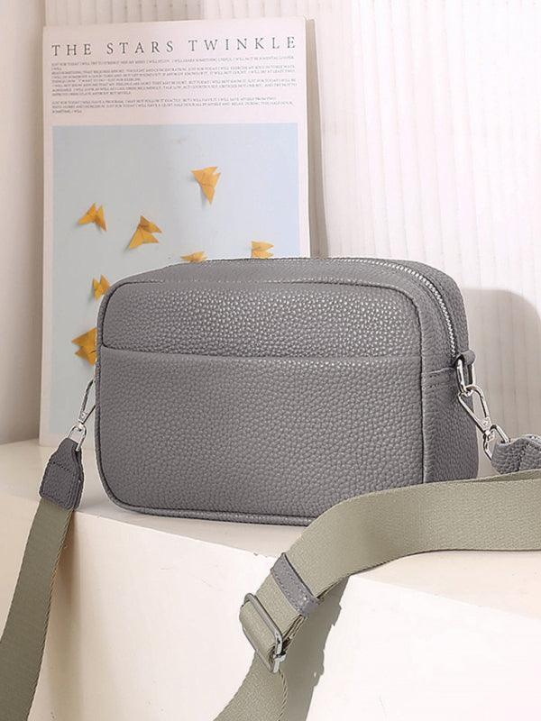 Solid color PU messenger bag women's small bag ladies shoulder bag small square bag - 808Lush