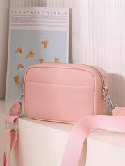 Solid color PU messenger bag women's small bag ladies shoulder bag small square bag - 808Lush