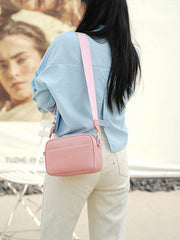 Solid color PU messenger bag women's small bag ladies shoulder bag small square bag - 808Lush