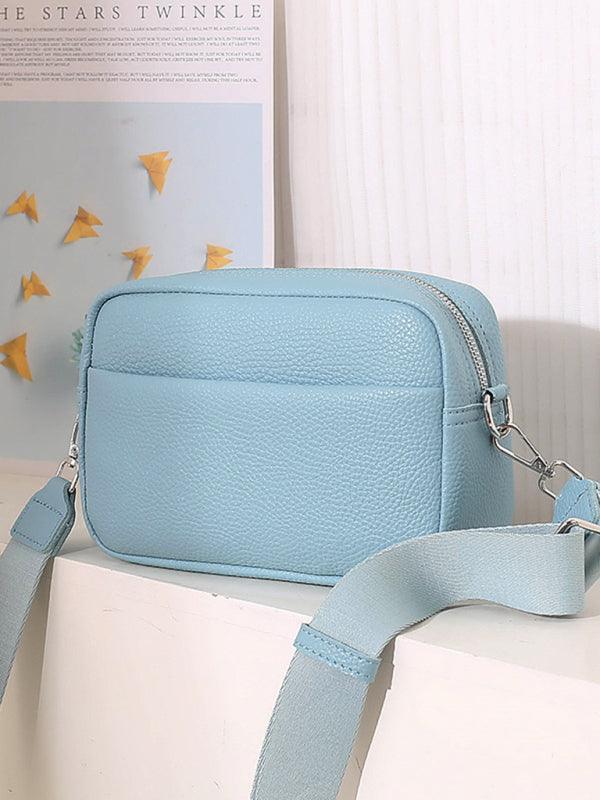 Solid color PU messenger bag women's small bag ladies shoulder bag small square bag - 808Lush