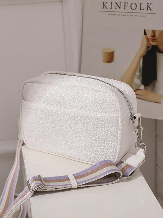 Solid color PU messenger bag women's small bag ladies shoulder bag small square bag - 808Lush