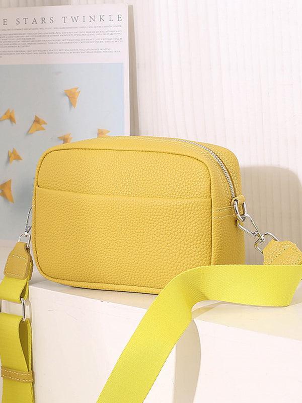 Solid color PU messenger bag women's small bag ladies shoulder bag small square bag - 808Lush