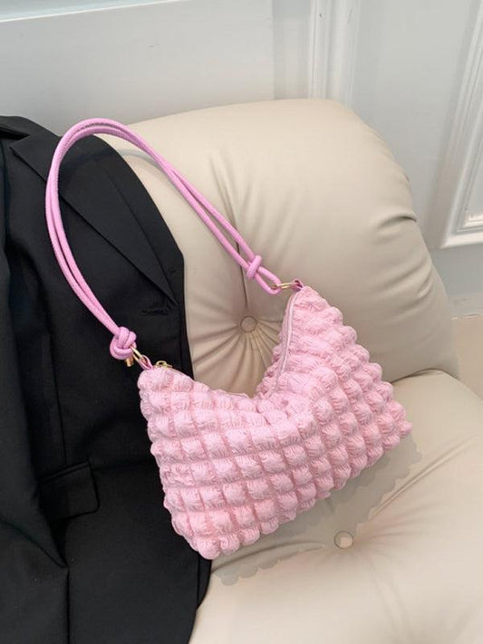 soft square underarm bag simple solid color handbag - 808Lush